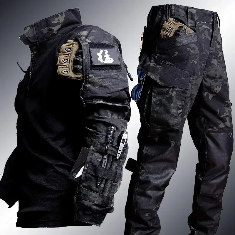 Pantalones tácticos de combate al aire libre para hombre, uniforme de entrenamiento de asalto de camuflaje, pantalones largos de estilo militar para senderismo y campo - imagen 3