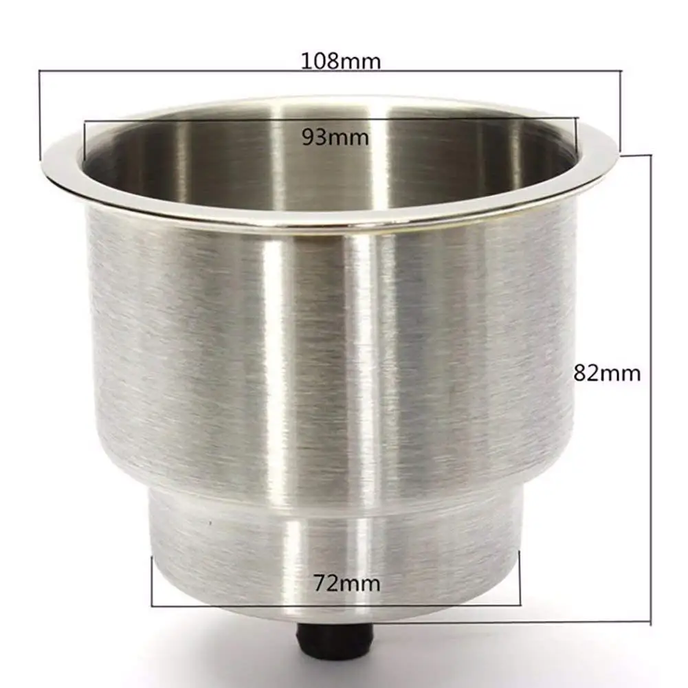 Portavasos de acero inoxidable para barco con soporte y drenaje