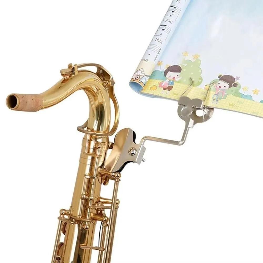 Soporte para trompeta para instrumentos musicales, soporte con abrazadera de Metal, Clip para marchar, partituras de instrumentos de latón