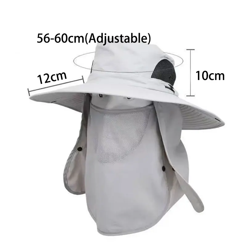 Sombrero de pesca al aire libre ajustable protección solar sombrilla transpirable plegable hombres mujeres senderismo Camping gorra de pesca Casual - imagen 5