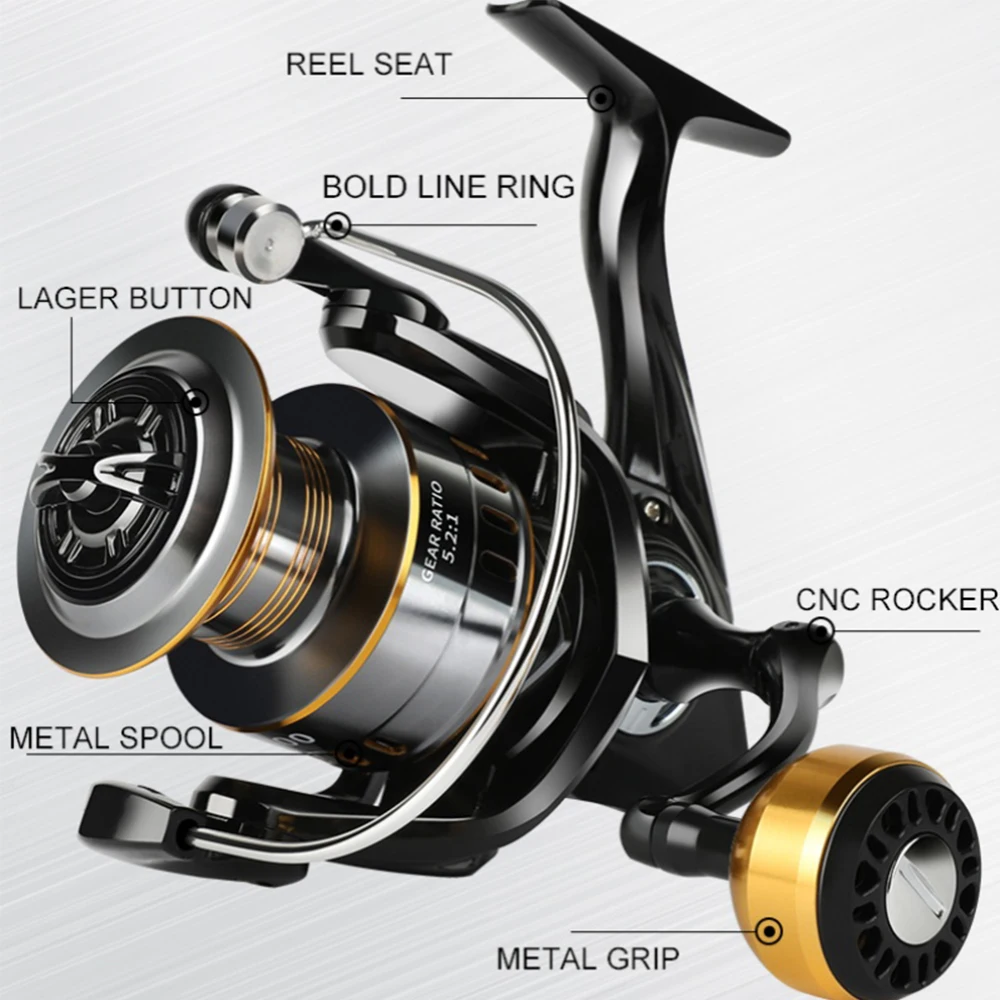 BILLINGS Carrete de Pesca Spinning Bobina Metálica Agua Salada - imagen 3