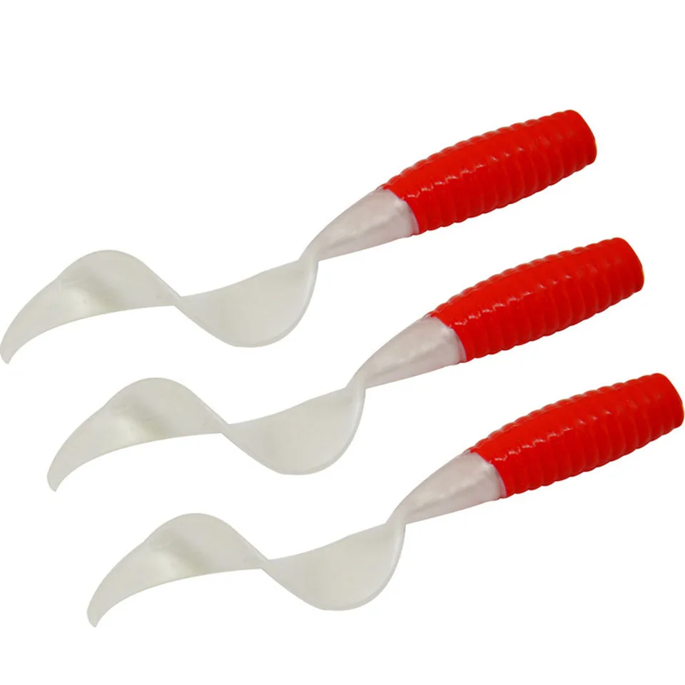 WALK FISH-señuelo de pesca de plástico suave, gusano rojo y blanco, cebo de natación finura Artificial, 7cm/10,5g, 10 unidades por lote - imagen 5