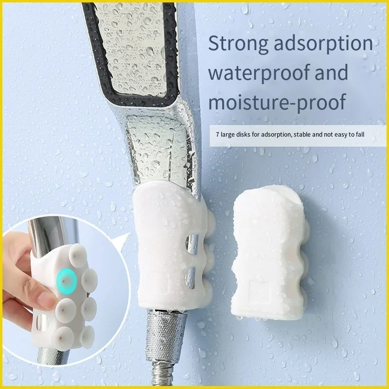 Cabezal de ducha de plástico de silicona, Base de ventosa, soporte de cabezal de ducha no perforado, soporte de cabezal de ducha colgante para lluvia - imagen 4
