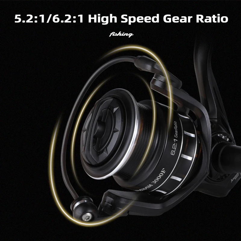 Carrete de pesca giratorio MIFINE ABRAHAM tamaño 1000/2000/3000/4000, relación de engranaje 5,2:1/6,2:1,7 + 1BB arrastre máximo 8KG accesorios ligeros para peces - imagen 3