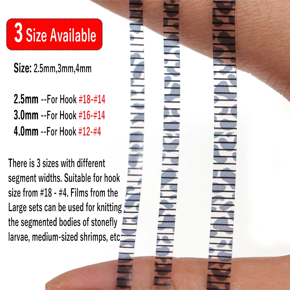 Wifreo-película sintética para atar moscas, materiales para atar moscas, 2,5/3,0/4,0mm de ancho - imagen 3