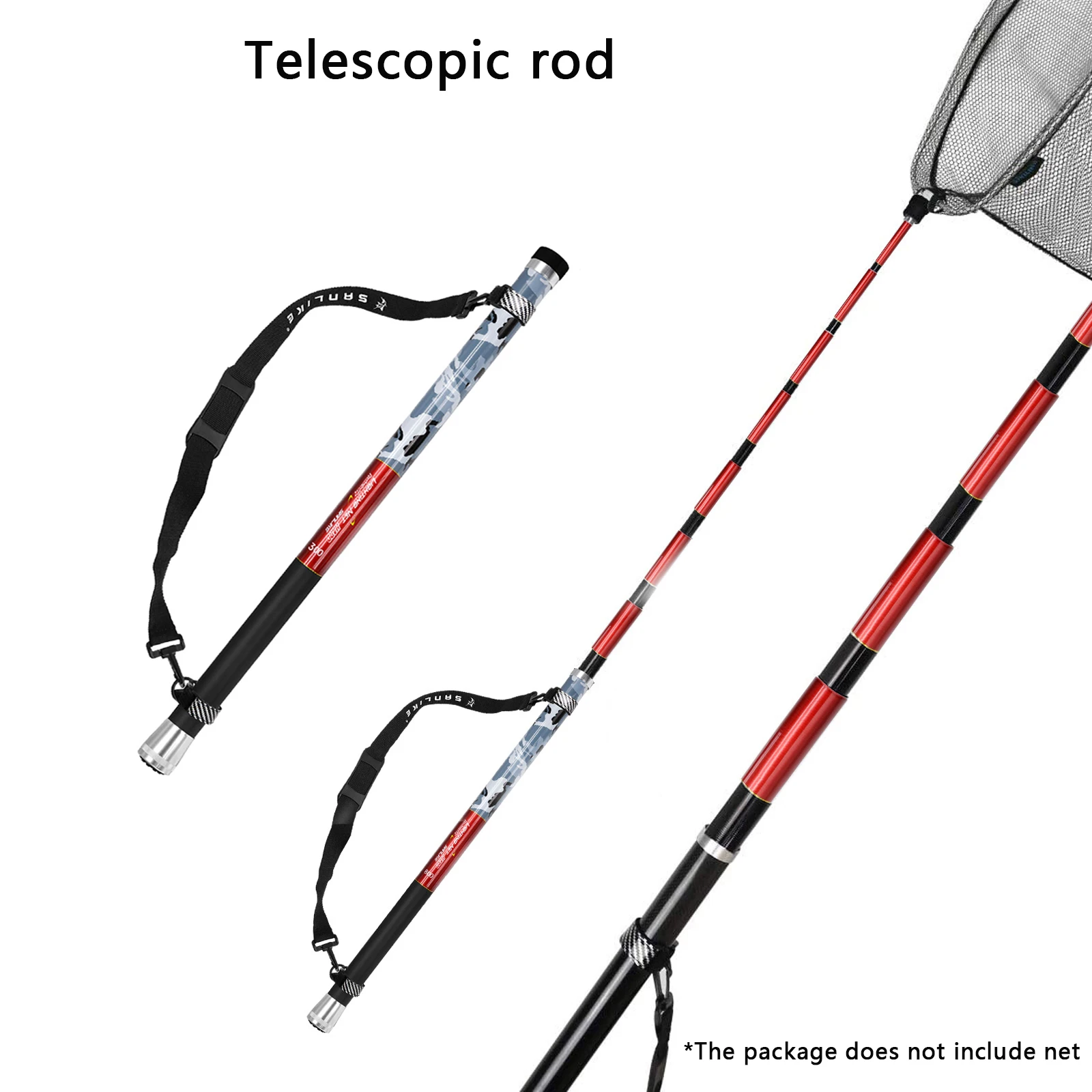 SANLIKE red de pesca de carbono, caña telescópica portátil de 3m, poste de mango largo para carpa, aparejos de pesca, liberación de captura - imagen 2