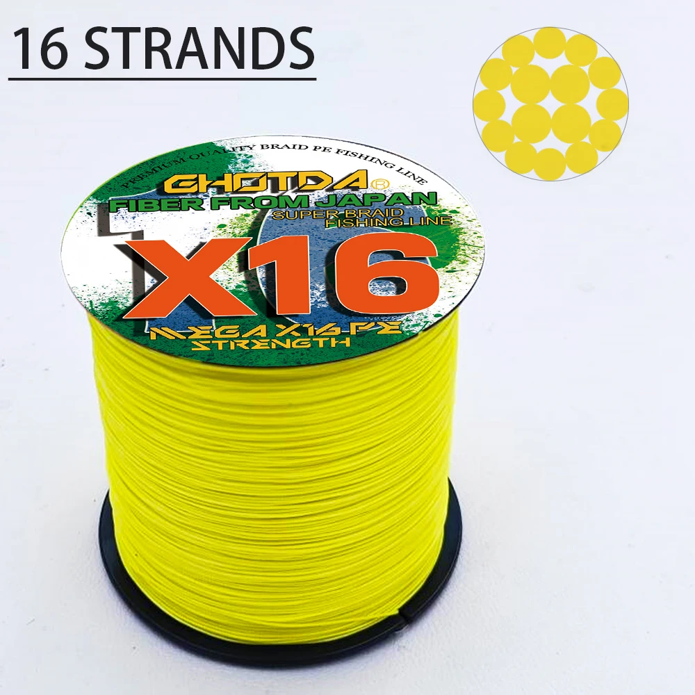 1000m 300m líneas de pesca 8 hebras/16 hebras trenzadas pesca con mosca PE línea multifilamento suave para carpa trucha de agua salada 18-200LB - imagen 4