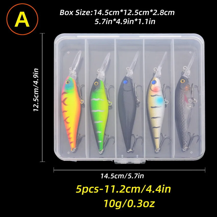 5 unids/lote 110mm 10g pececillo flotante Señuelos de Pesca Wobbler cebo Artificial para trucha de agua dulce Lucio carpa Swimbait Pesca - imagen 2