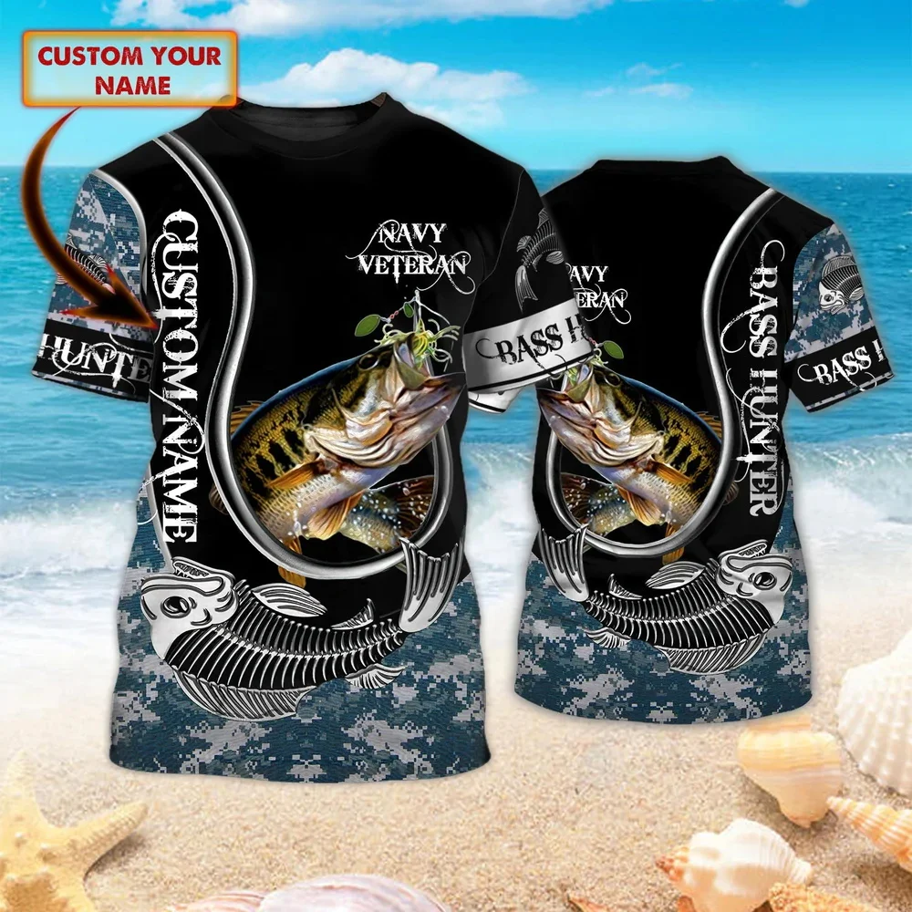 PLstar Cosmos nombre personalizado pesca de trucha 3D completamente estampado camiseta de hombre estilo de verano Casual Unisex camiseta de calle TX279 - imagen 2