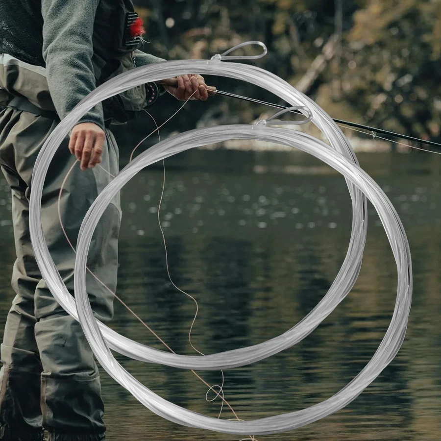 FTK-Líder cónico de pesca con mosca, línea de pesca con mosca, 9FT 3X-6X, líder con bucle 100% fluorocarbono o línea de nailon, accesorios - imagen 5