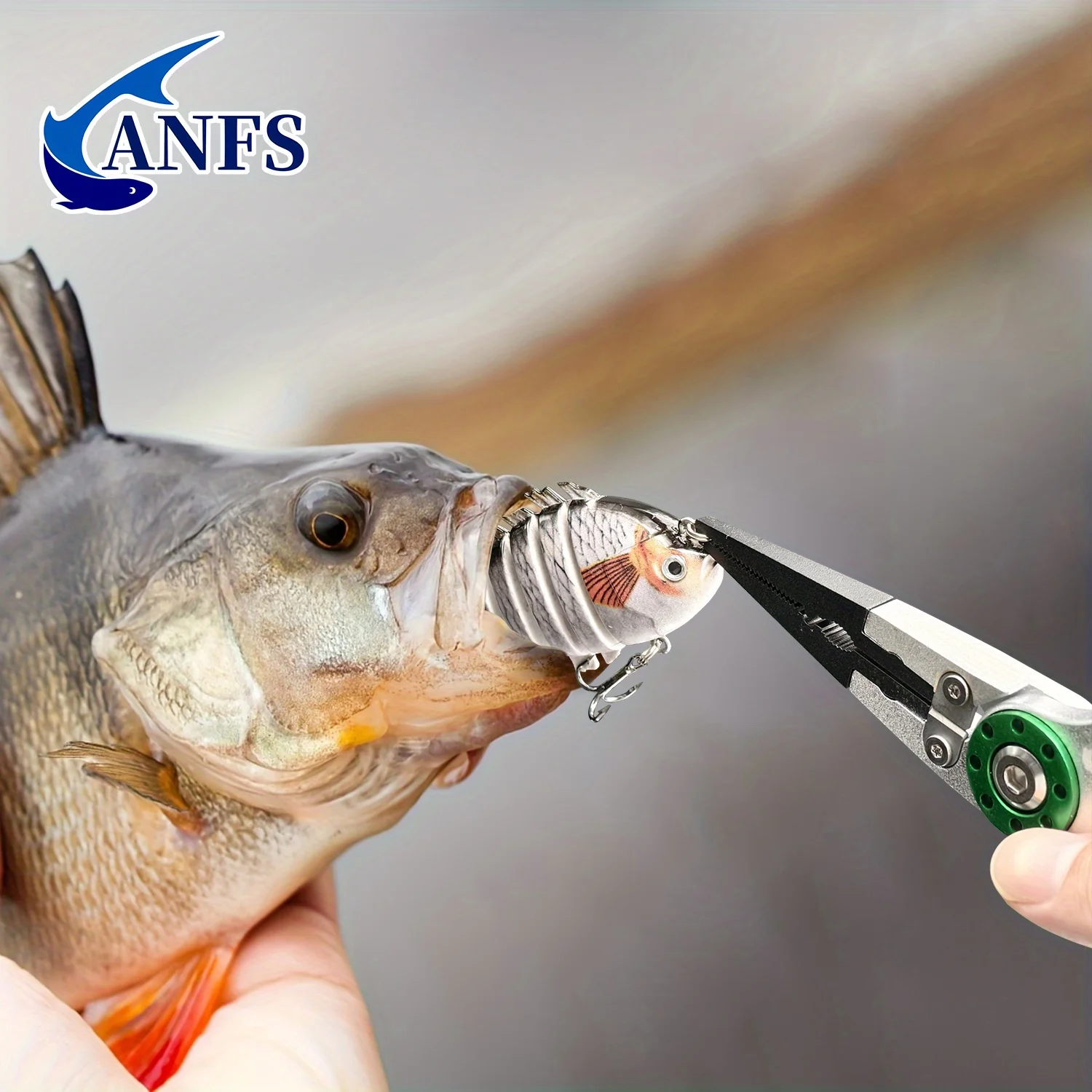 ANFS Herramienta de alicates de agarre de labio de pesca - Pinza de labio de pescado con escala, pinza de pesca de 40 libras - Alicates de pesca prácticos bloqueables - imagen 4