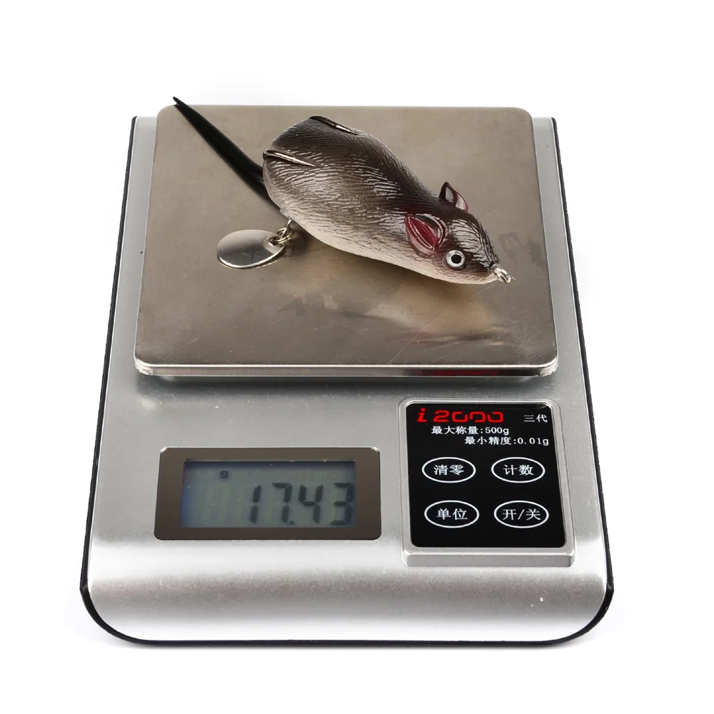 Topwater-Señuelos de Pesca de ratón blando, 7cm y anzuelos triples de 17,5g, Rana Ray Crankbait, cebo Artificial, aparejos de pesca de Lucio, 1 unidad - imagen 2