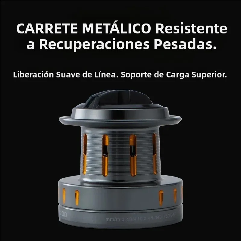 Huidiao-carrete de pesca de gran juego, carrete/mango/pie de Metal resistente, 5 + 1BB, carrete giratorio de juego cero, fundición suave, 18KG para agua de mar - imagen 3