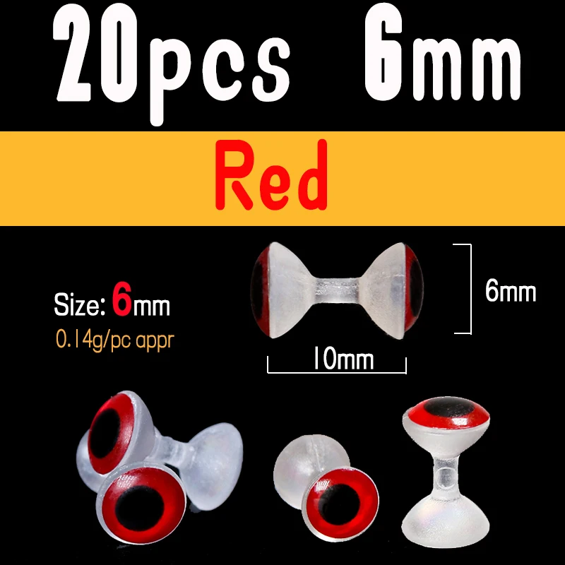 20pcs 6mm red