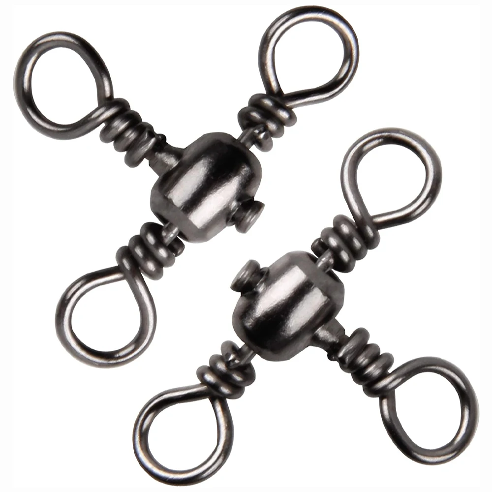 50 Uds. Aparejos de pesca giratorios de 3 vías, barril giratorio en forma de T, giratorios cruzados para aparejo de bagre, aparejo de pesca para Surf, conector de pesca