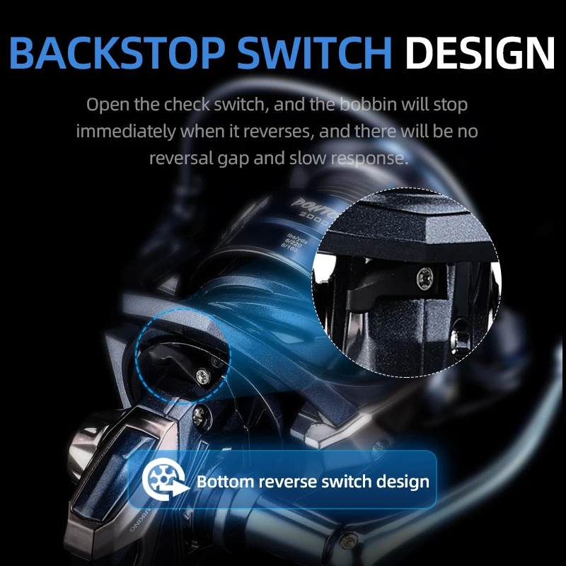 BEARKING-carrete de pesca serie PT 7 + 1BB 5,2: 1, sistema de arrastre, rueda giratoria de potencia máxima de 12kg, bobina de pesca poco profunda - imagen 5