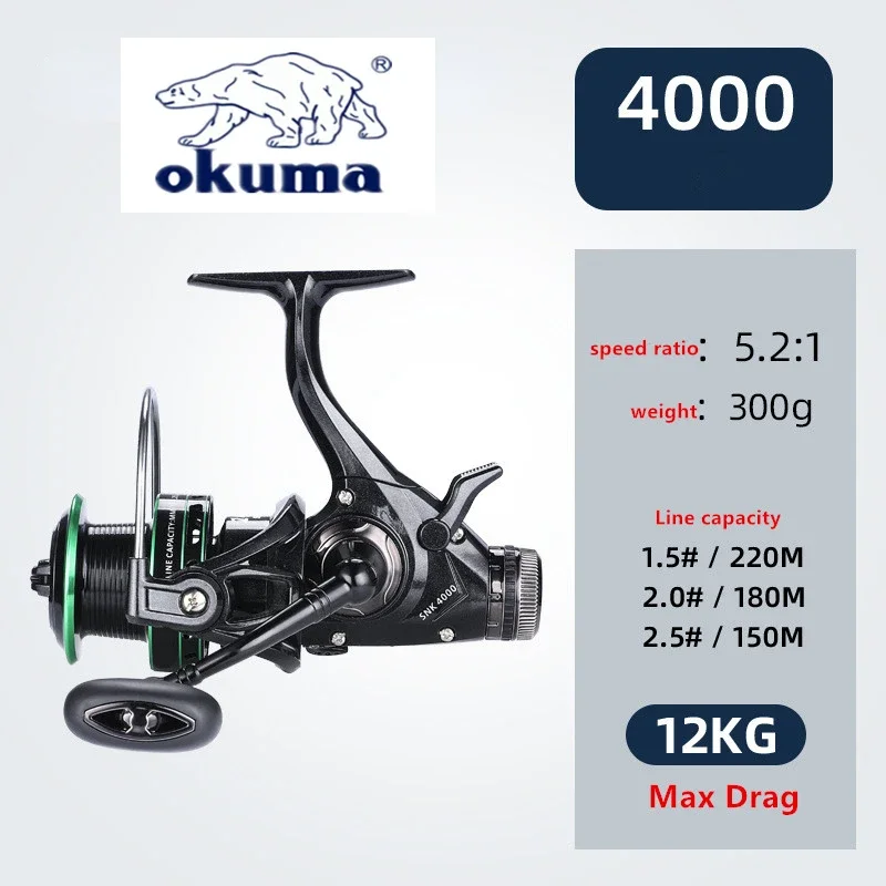 Carrete Okuma Spinning Doble Freno – Cuerpo metálico - imagen 4