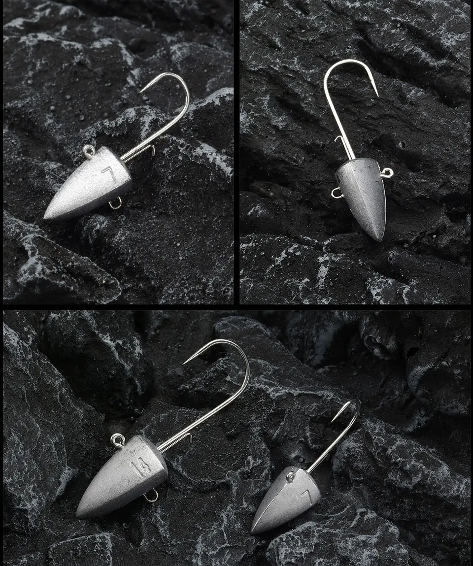 Anzuelos de pesca con dardo de 10 piezas, 3,5g, 5g, 7g, 10g, 14g, 21g, 28g, señuelo de gusano, cabeza de plantilla, cebo Artificial, aparejos de pesca - imagen 2