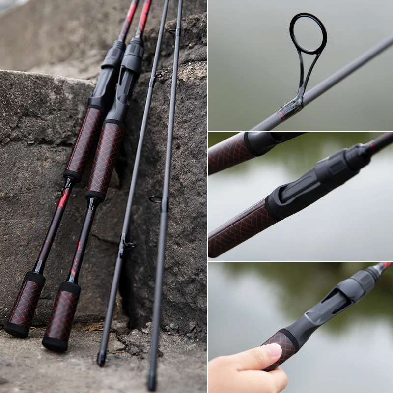 BILLINGS nueva caña de pescar de carbono 2 secciones 1,8 M/6 pies 2,1 M/7 pies caña de pescar giratoria 7-21G caña de pescar de trucha M - imagen 5