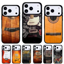 Funda madera guitarra para iPhone 15 14 13 Pro Max