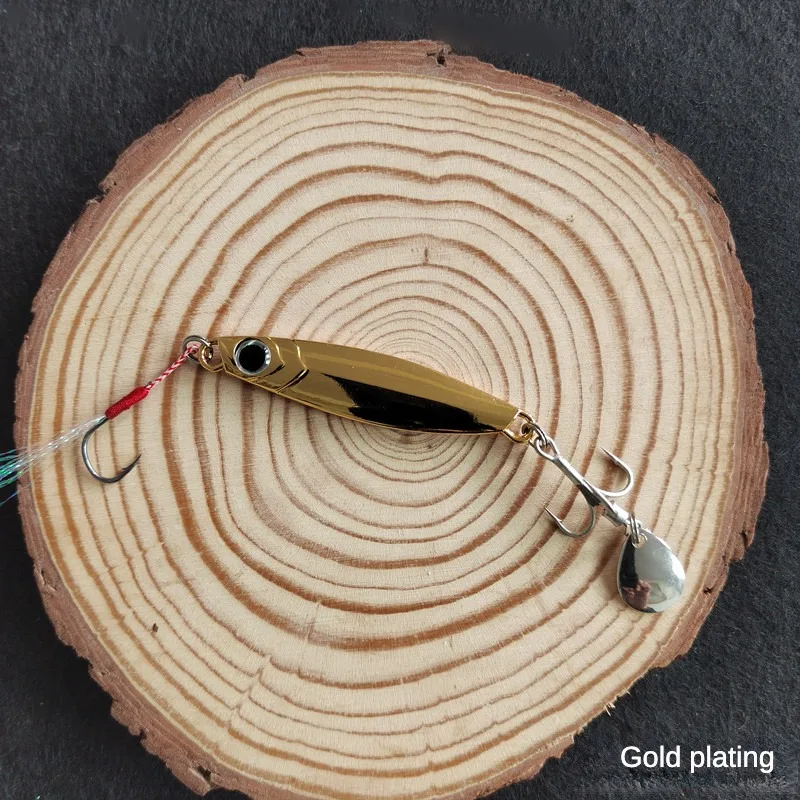 Señuelo de placa de hierro de espejo de corte galvanoplastia, lentejuelas giratorias, gancho triple, accesorios de cebo de lubina, 2 unids/lote por bolsa - imagen 5