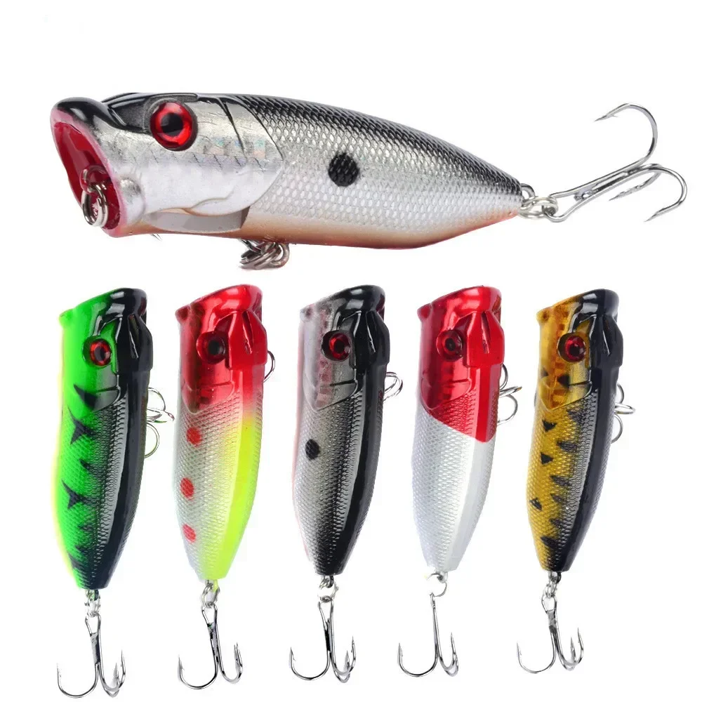 ALASICKA, 1 Uds., 6,5 cm-12g, señuelo Popper Topwater, cebo de Pesca flotante, superficie Wobbler Artificial Isca, Swimbait de fundición larga, Pesca - imagen 3