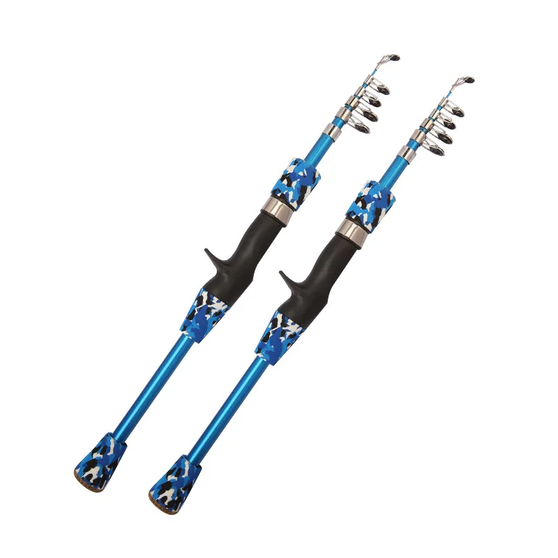 Caña de pescar giratoria de madera con 1,3 m, 1,6 m, 1,8 m, caña de pescar telescópica para Lucio, caña de pescar de fibra de carbono - imagen 3