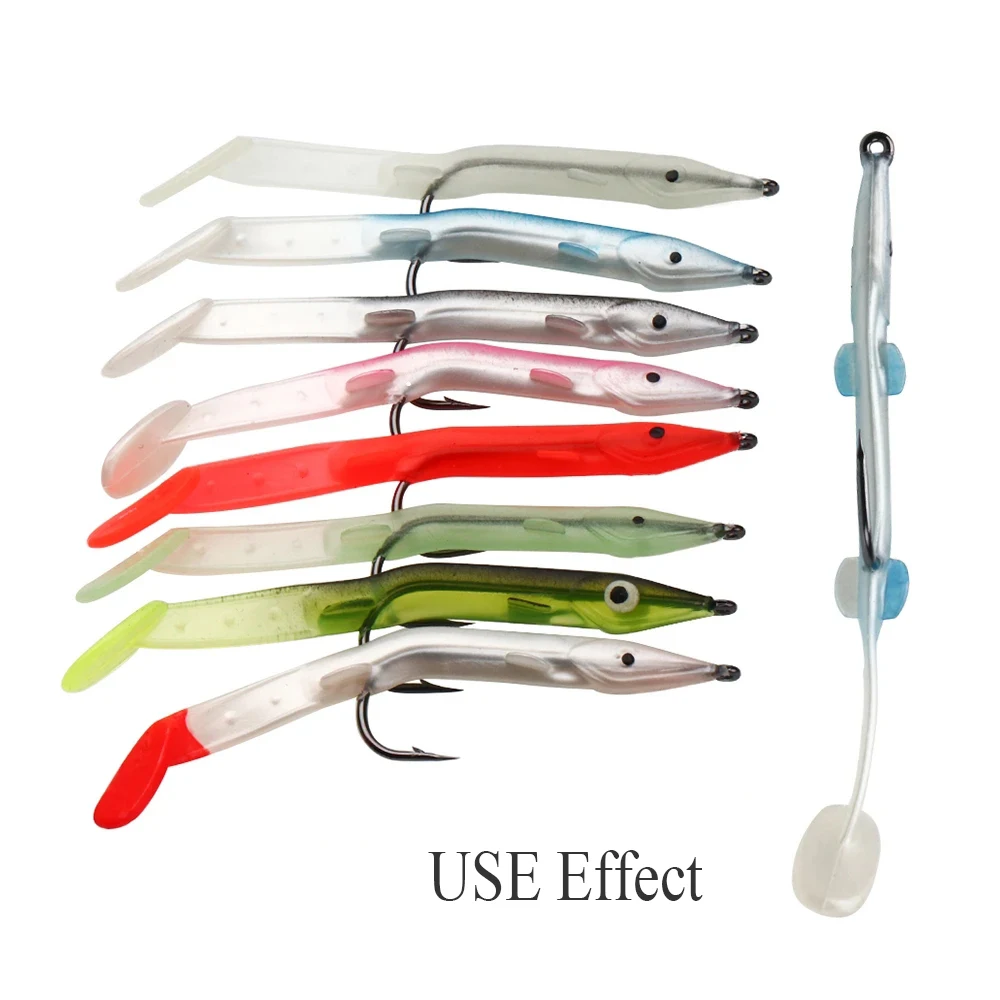 ICERIO-señuelo de pesca de Anguila blanda, 10 piezas, cebos de pesca de agua salada, Sabiki Jig Rig, accesorios de pesca de caballa - imagen 3