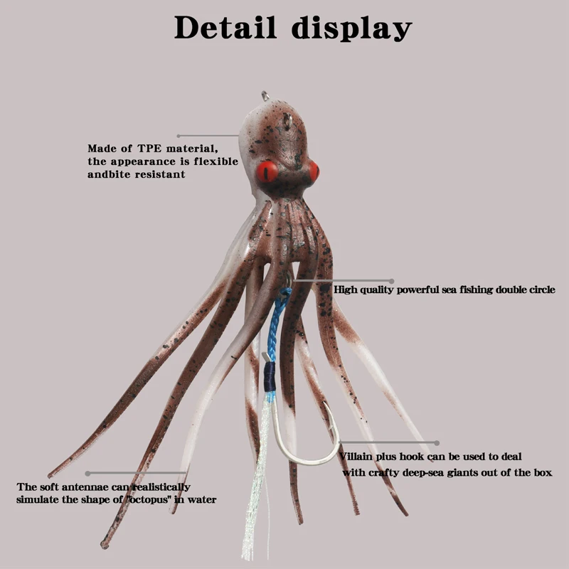 Topline-señuelo de arrastre de mar profundo, cabeza de resina de hundimiento rápido, falda de silicona de calamar de pulpo para cebo Wahoo de atún, 60g, 110g, 150g, 200g - imagen 5