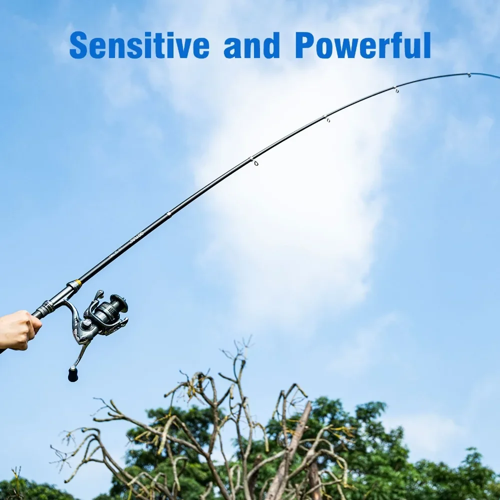 Goture-caña de pescar telescópica, accesorio de Pesca de Mar de 1,8 M, 2,1 M, 2,4 M, 2,7 M, 6-9 secciones, poste de fibra de carbono 24T, caña de viaje giratoria, Carpa, Trucha - imagen 4