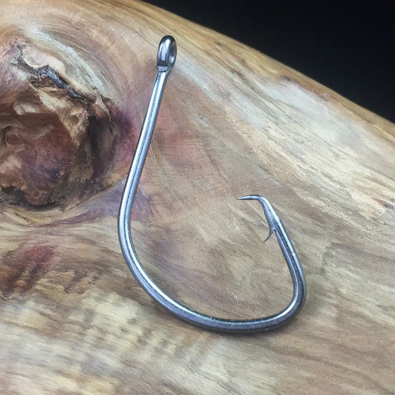 1000 Uds anzuelo de Pesca de olecrano con ojos anzuelos de níquel negro aparejos de Pesca de agua salada marina accesorios productos Pesca - imagen 2