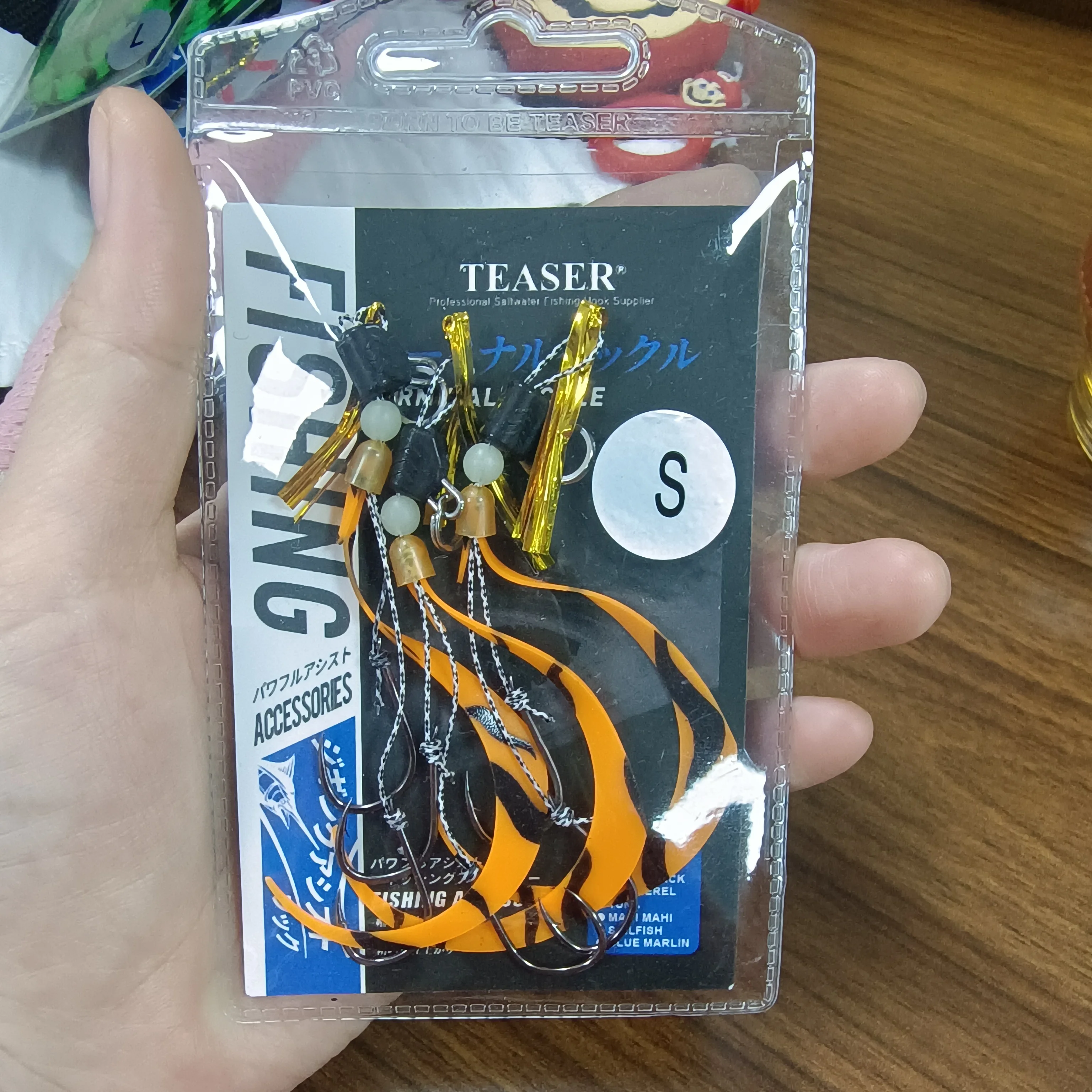 TEASER HK053 3 unids/bolsa pesca en aguas profundas pulpo sepia Jig Head anzuelos de pesca luminosos suaves calamar ganchos de falda de silicona - imagen 4