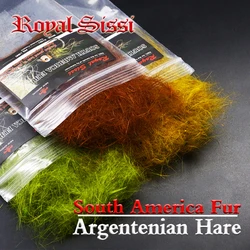 Nuevo conjunto de 4 colores, doblaje de atado de moscas de piel de América del Sur, doblaje de liebre argentino para cuerpo de ninfa puntiaguda y colas, materiales para atar moscas