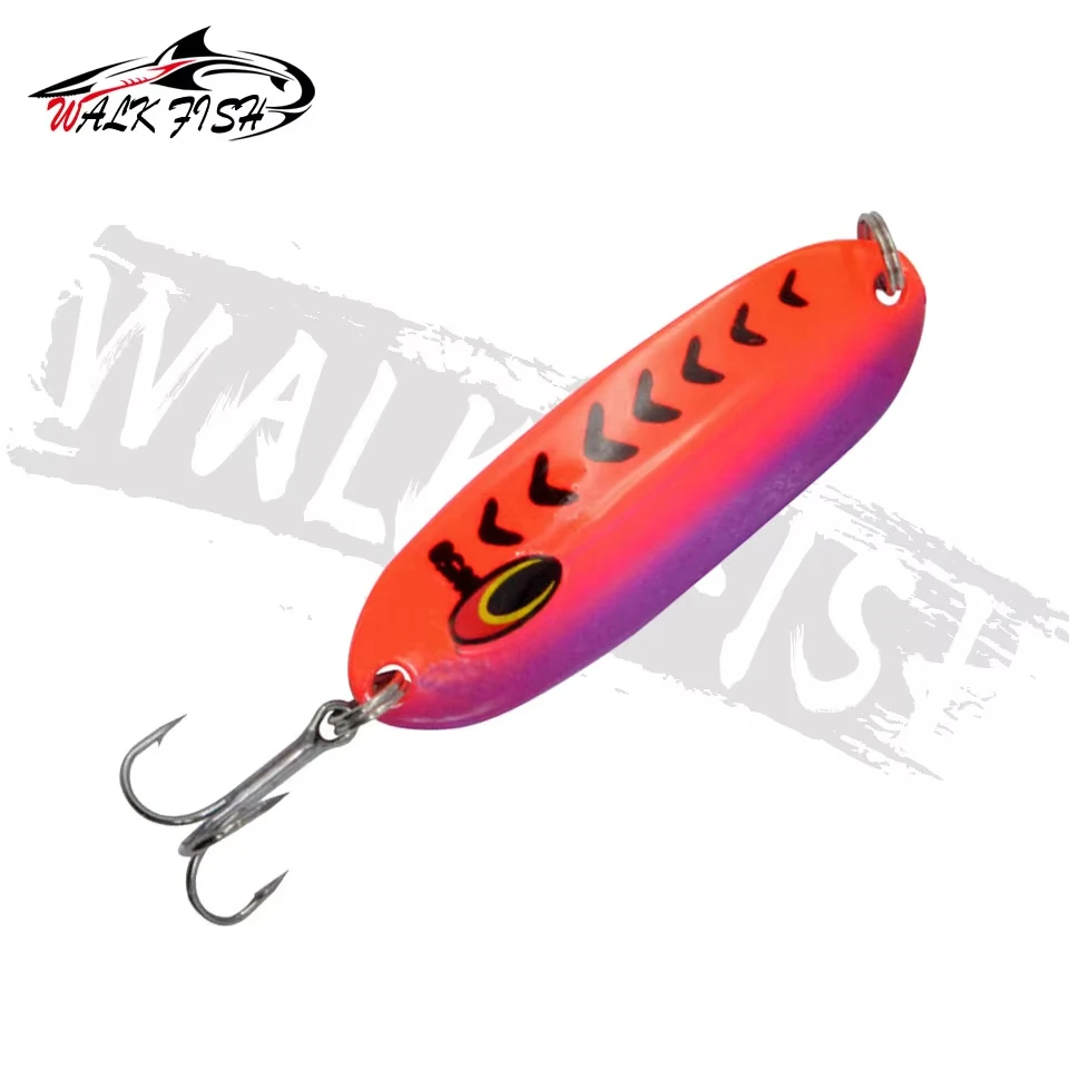 WALK FISH-señuelo de pesca con cuchara, 7g, 5,7 cm, Jigging Spinner, tres juegos, gancho de lentejuelas de colores, placa de hierro en forma de cuchara, Metal Artificial - imagen 2
