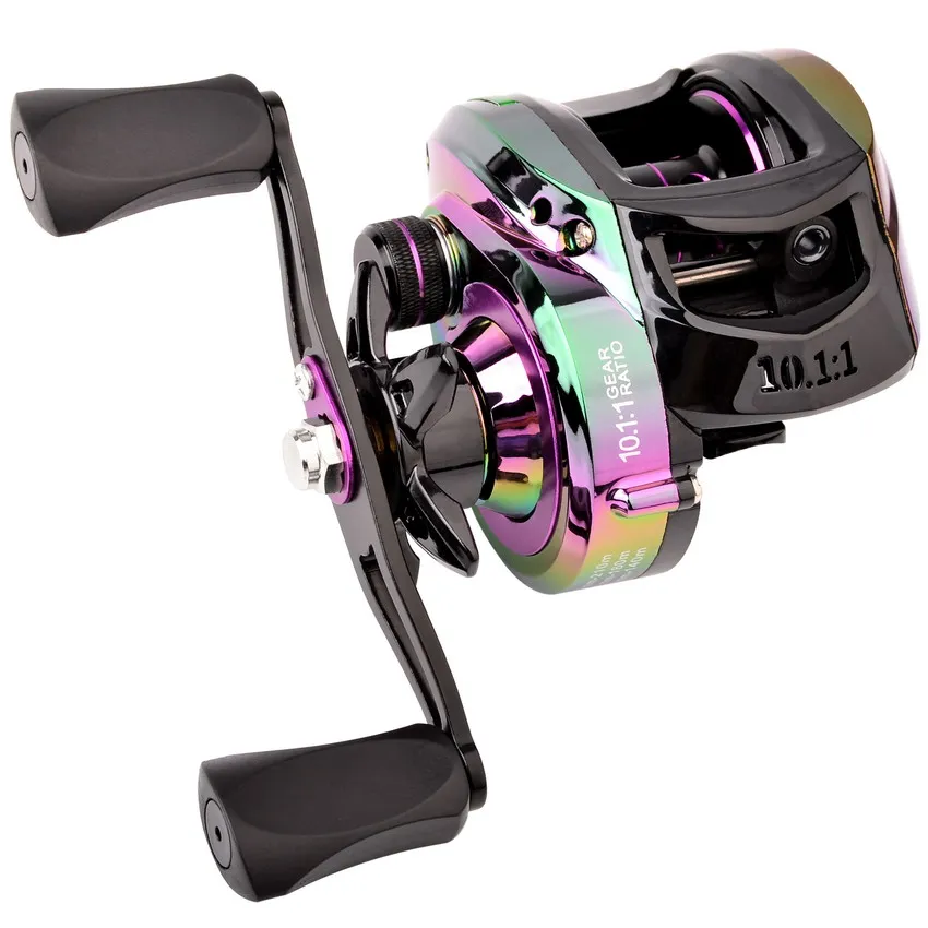 Carrete de pesca ultraligero, bobina de Metal de arrastre máximo de 10KG, 10,1: 1, alta velocidad, colorido, Baitcasting, carpa - imagen 2