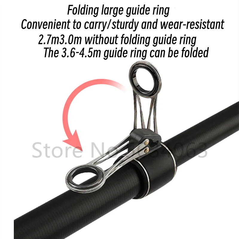 Caña de pescar telescópica, 2,7/3,0/3,6/4,2/4,5 m, caña de Surf de viaje, potencia giratoria, 5-300g, lanzamiento de Surfcasting, caña de Baitcasting de carbono - imagen 4
