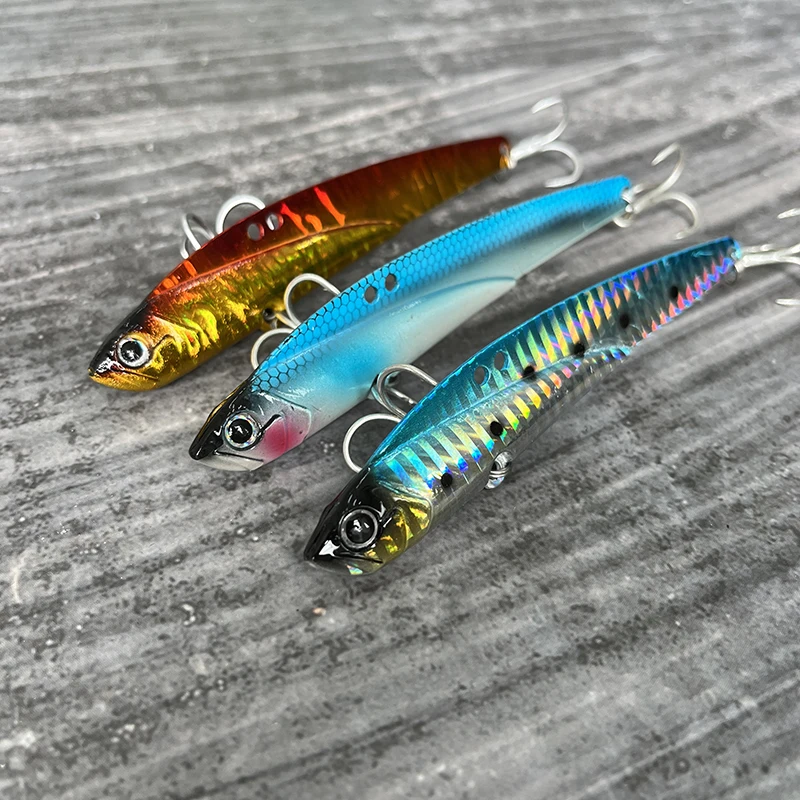 Señuelos de pesca Ratlin con vibración de Metal que se hunden, 44g, 110mm, fundición larga, Swimbait Vib, Wobbler, equipo de cebos artificiales de agua salada - imagen 3