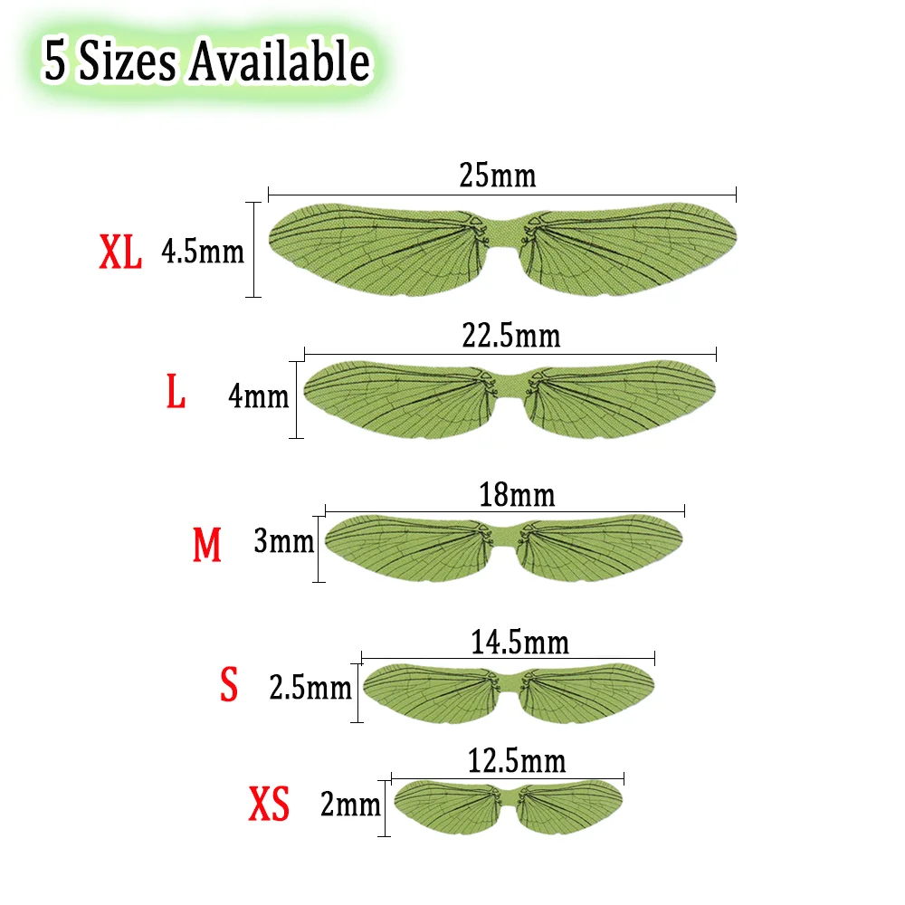 Wifreo, 2 hojas, ala de insecto realista, alas precortadas para atar moscas, alas de mosca, materiales para atar moscas para señuelo de pesca de trucha, mosca seca - imagen 3