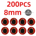 200pcs red 8mm