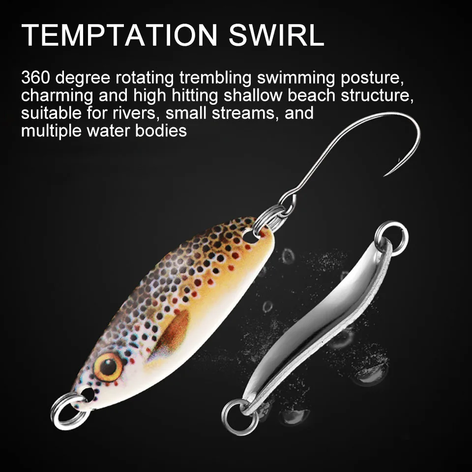 Walk Fish-Juego de cuchara de fundición, señuelo giratorio de Metal ultraligero, cebo de Metal de latón para agua dulce, trucha, Lucio, lubina, lago, Spinning, 3g, 5g - imagen 4