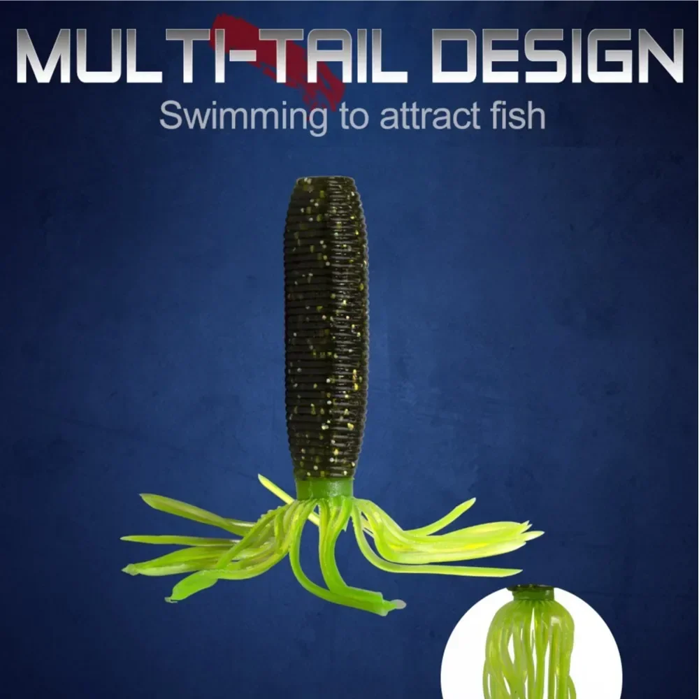 Señuelo de pesca Swimbait suave, 4 Uds., impacto oscilante, cebo de gusano Ika gordo, Lucio, cebo de silicona artificial Yamamoto Fat Ika, cebos personalizados - imagen 5