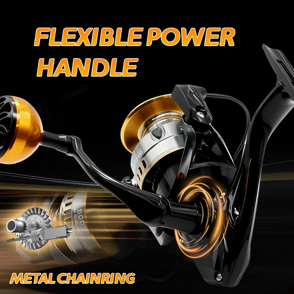 Carrete giratorio de pesca Universal ROOBLINOS HE, relación de engranaje 5,2: 1, ligero, fundición suave, duradero para aguas saladas frescas - imagen 2