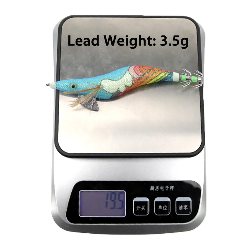 Topline-señuelo luminoso de calamar con plomo, cebos artificiales de Camarón, ojos 3D, sepia con anzuelo, accesorios - imagen 4