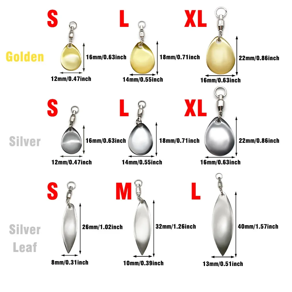 MNFT 8 Uds cuchillas giratorias con rodamiento de bolas giratorios cola Spinner Spinnerbait señuelo de pesca suministros para hacer señuelos de lubina - imagen 3