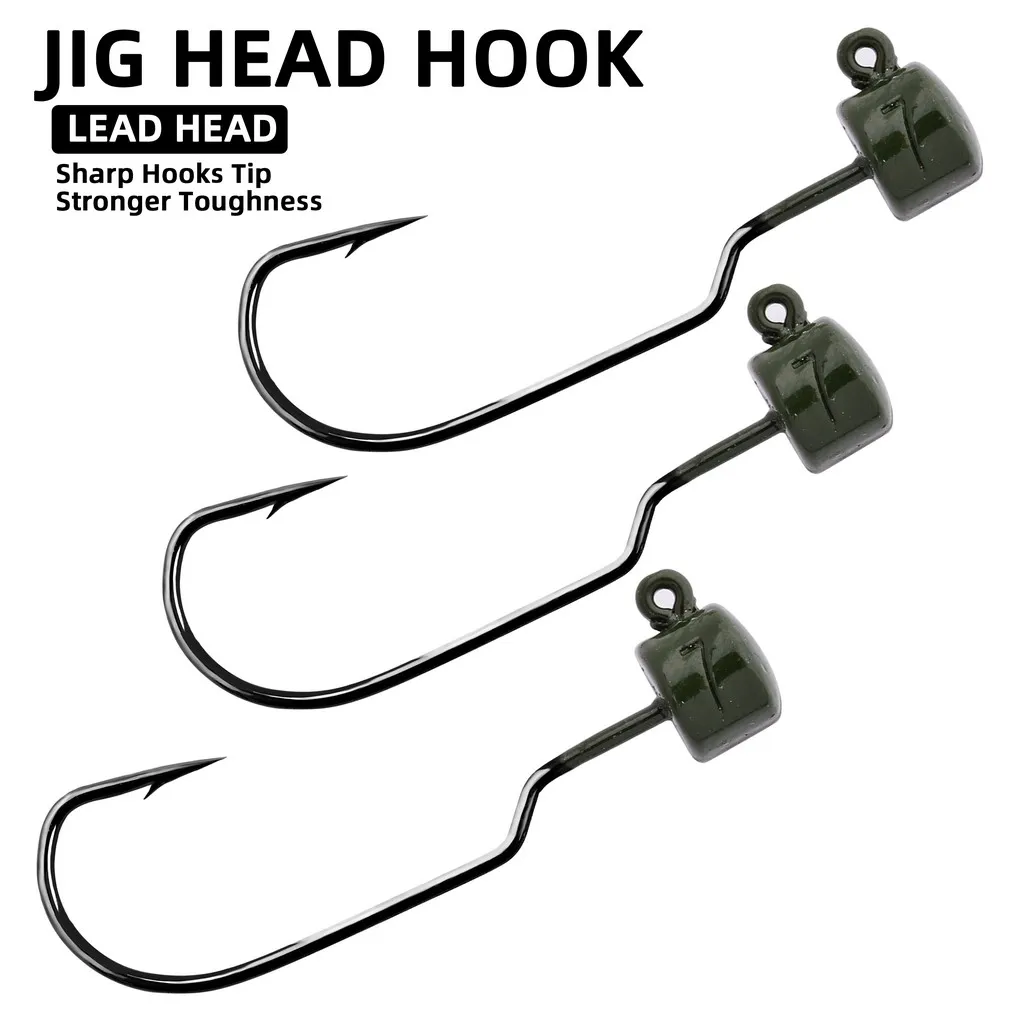 Cabeza de plomo jig head anzuelo acero carbono vinilo lubina carpa - imagen 5