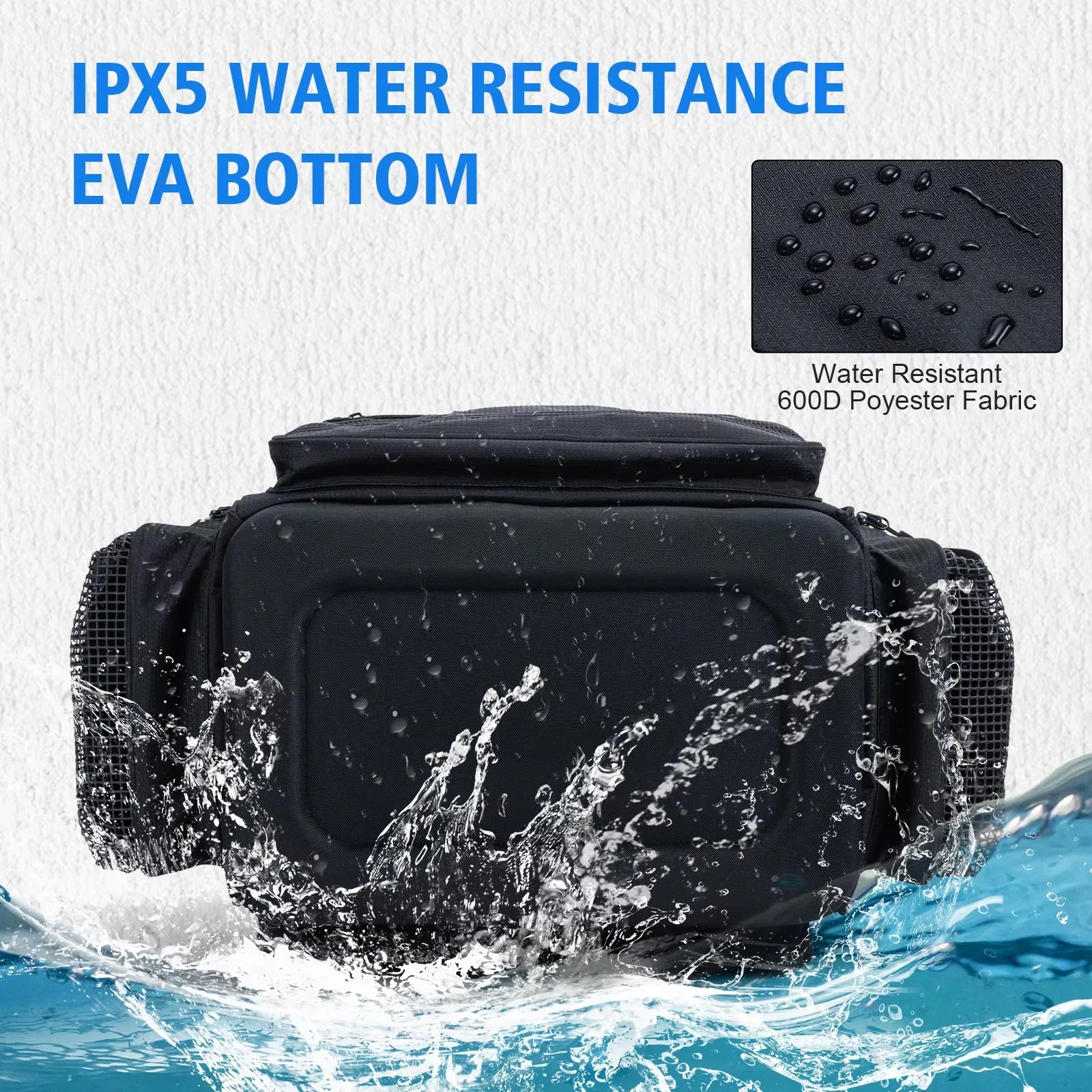 Bolsa de pesca impermeable Goture con base EVA rígida y porta cañas - imagen 4