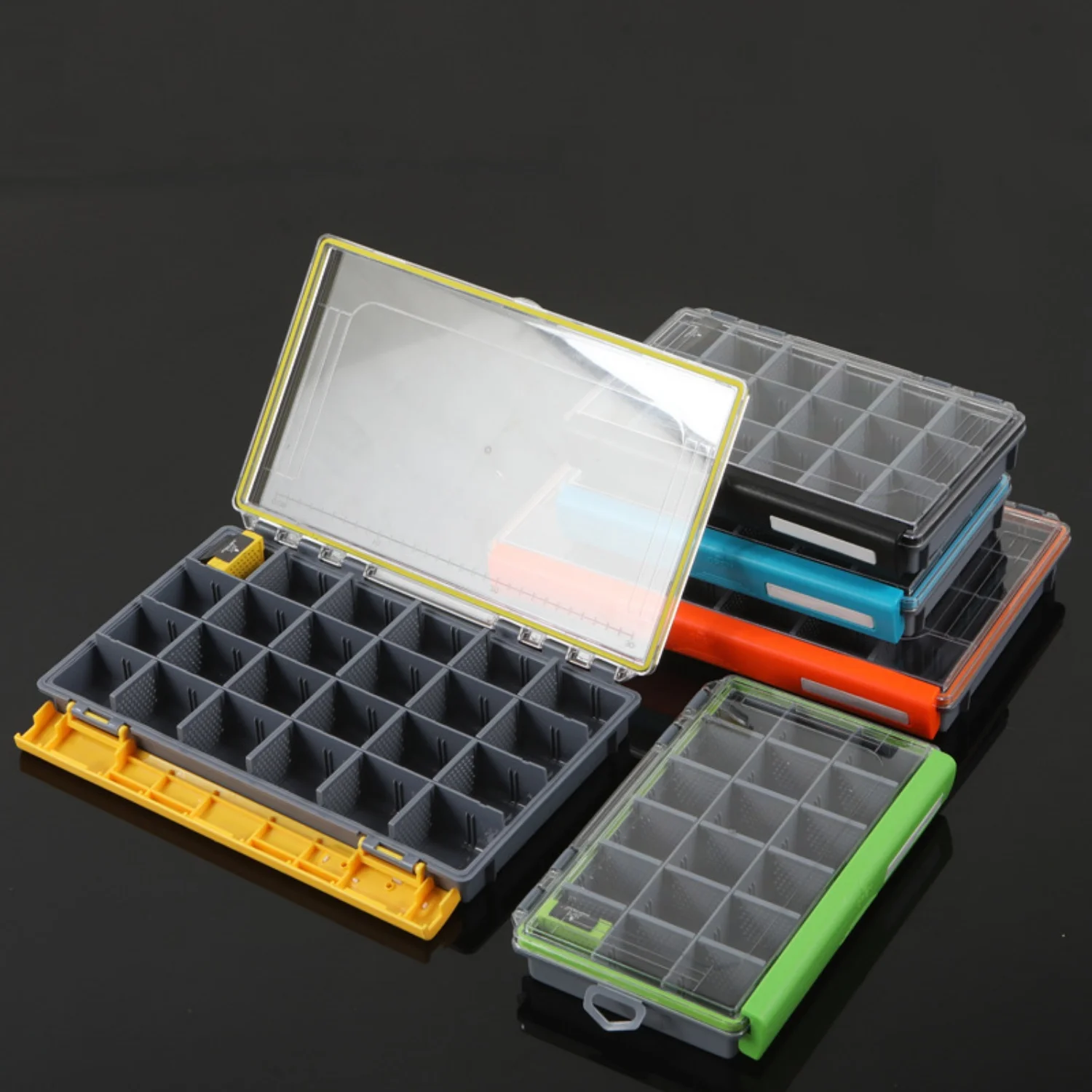 Caja de señuelos de pesca portátil, 24 rejillas, organizador de cebo de gran capacidad, Redworm Earthworm, caja de almacenamiento transpirable, accesorios de pesca