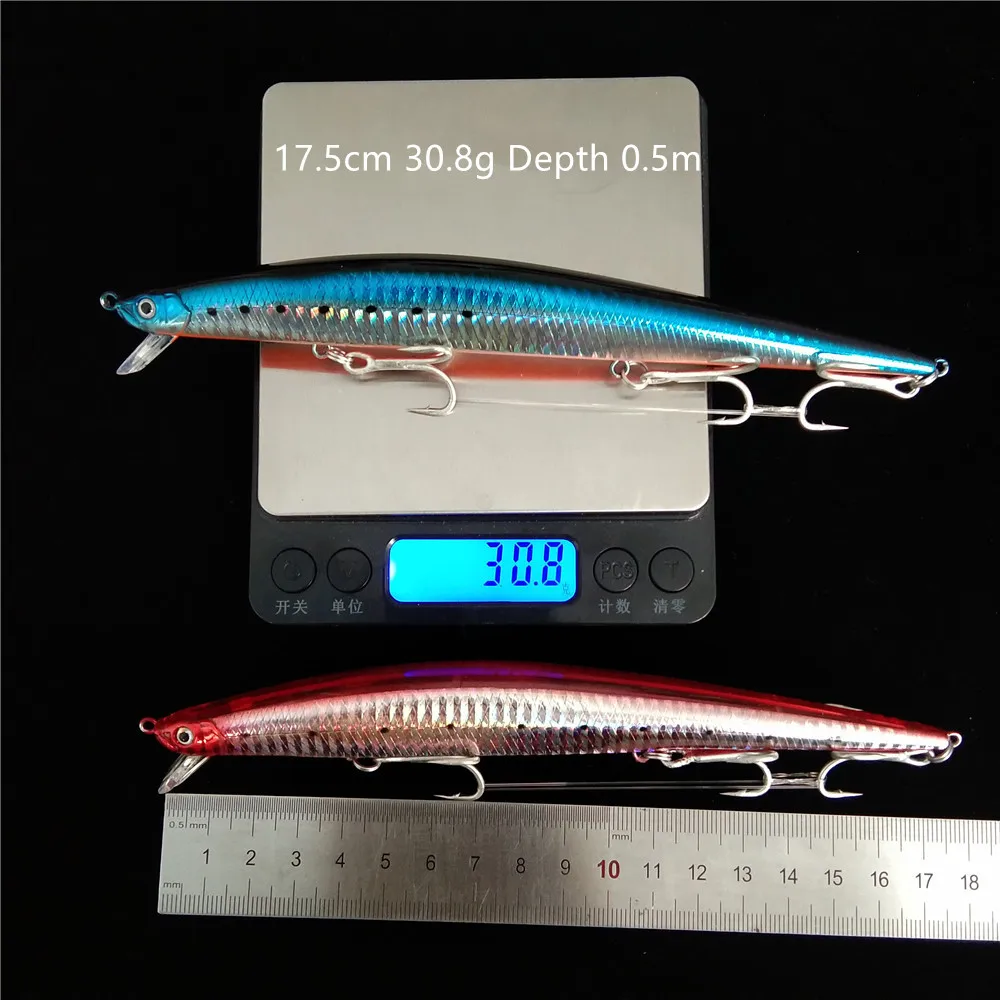 Swolfy-señuelo de pesca de agua salada, cebo duro Artificial grande, 17,5 cm, 30,8g, 0,5 m - imagen 3