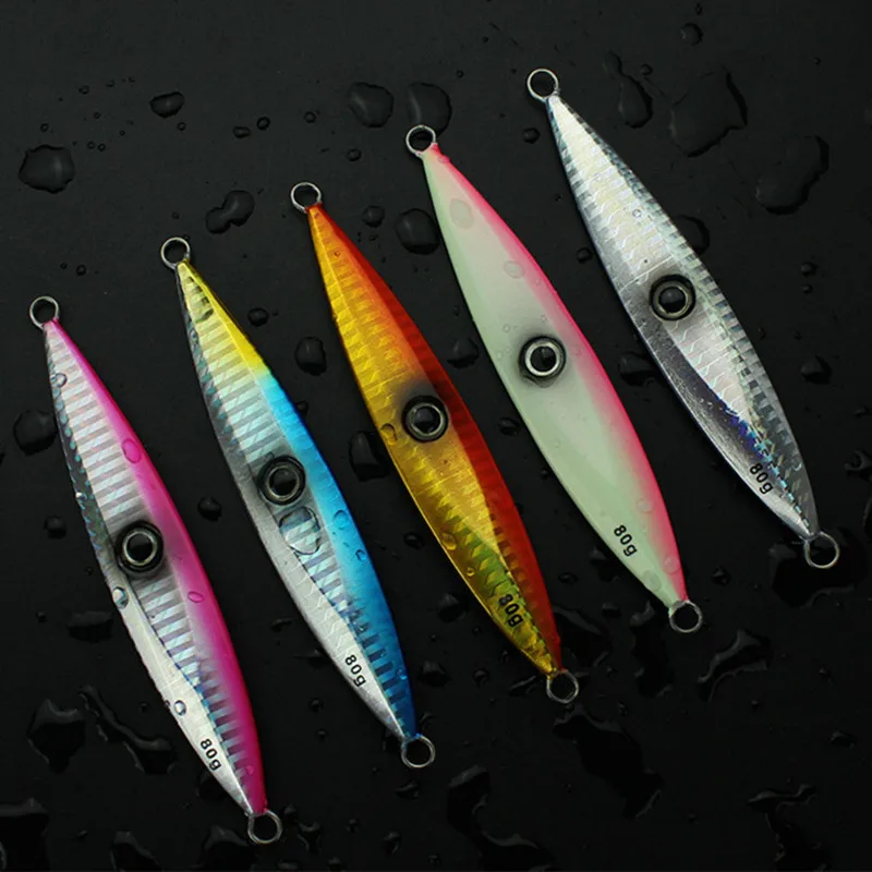 Accesorios de pesca de carpa de calamar Jigging de hundimiento lento de Metal, señuelo giratorio con anzuelos de asistencia, pesca en el mar, 100g-500g - imagen 2