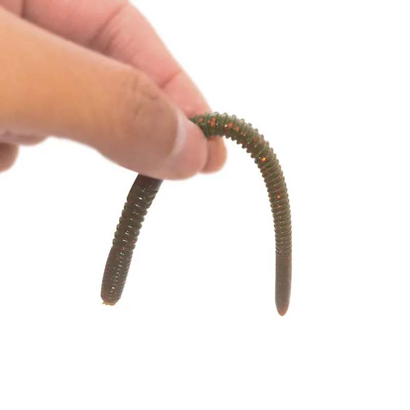 OUTKIT-Señuelos blandos de pesca, 115mm, 4,2g, 10 Uds., cebos de gusano artificiales, Señuelos de Pesca de silicona, aparejos de pesca Crankbait para lubina - imagen 4